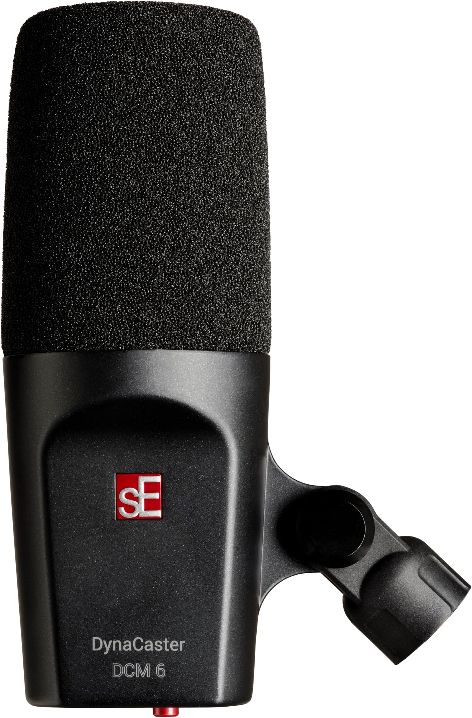 sE Electronics DCM6 front-addressed active cardioid dynamic microphone integrated with DYNAMITE Technology, pop filter and shockmount