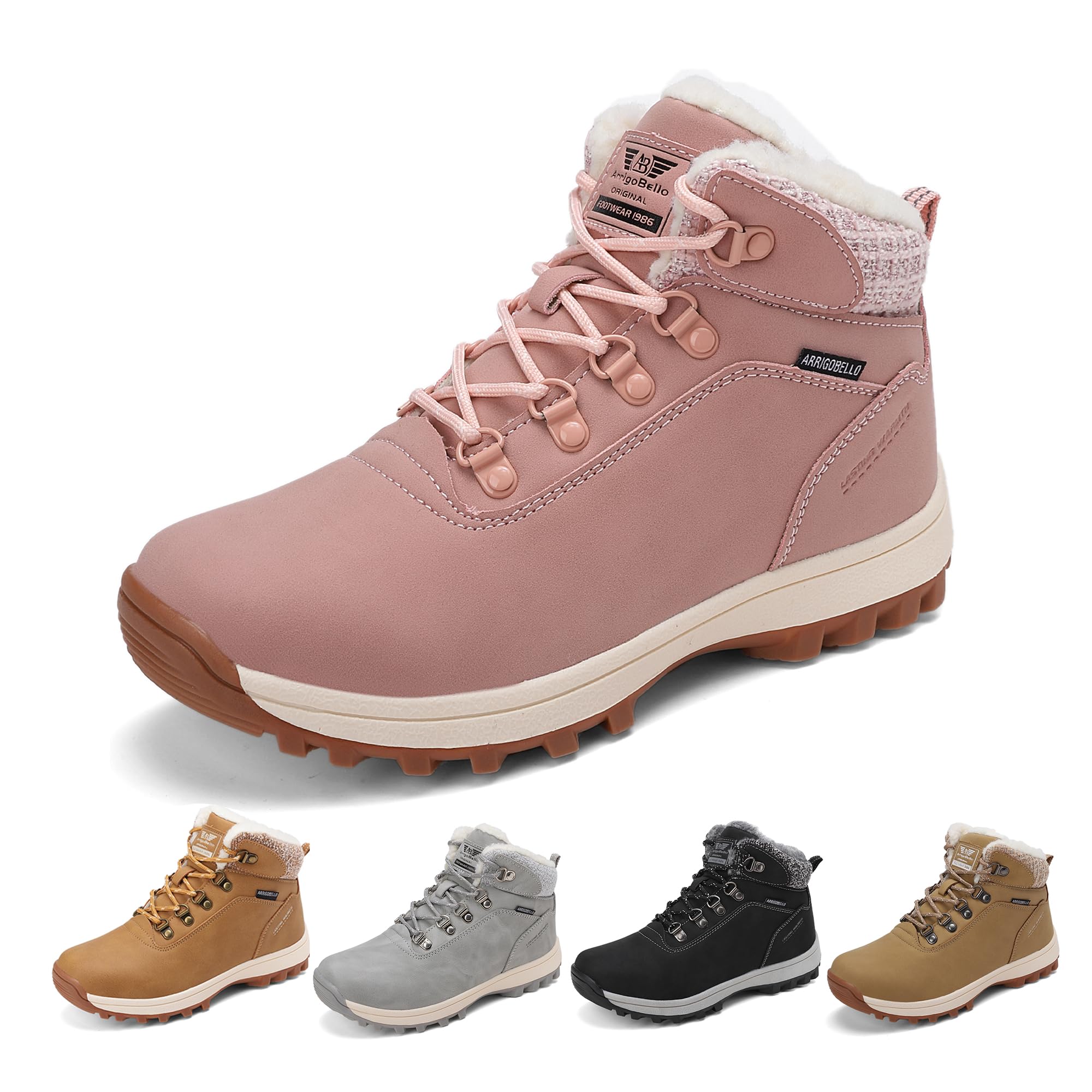 ARRIGO BELLO Scarpe Neve Scarponcini Donna invernali Antiscivolo Comode Caldi Foderati Snow Boots Outdoor Trekking Stivali Taglia 36-41