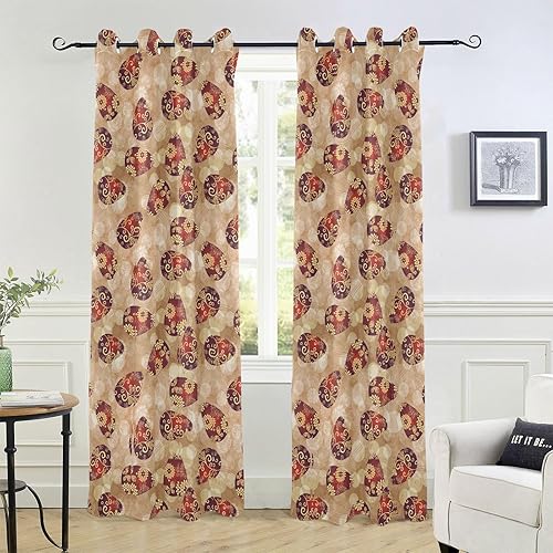 Easter Red Eggs Blackout Curtains 84 inches Length Window Curtain Panels for Apartment Vertical Blinds Room Darkening Curtains Decor Cortinas De OTOO
