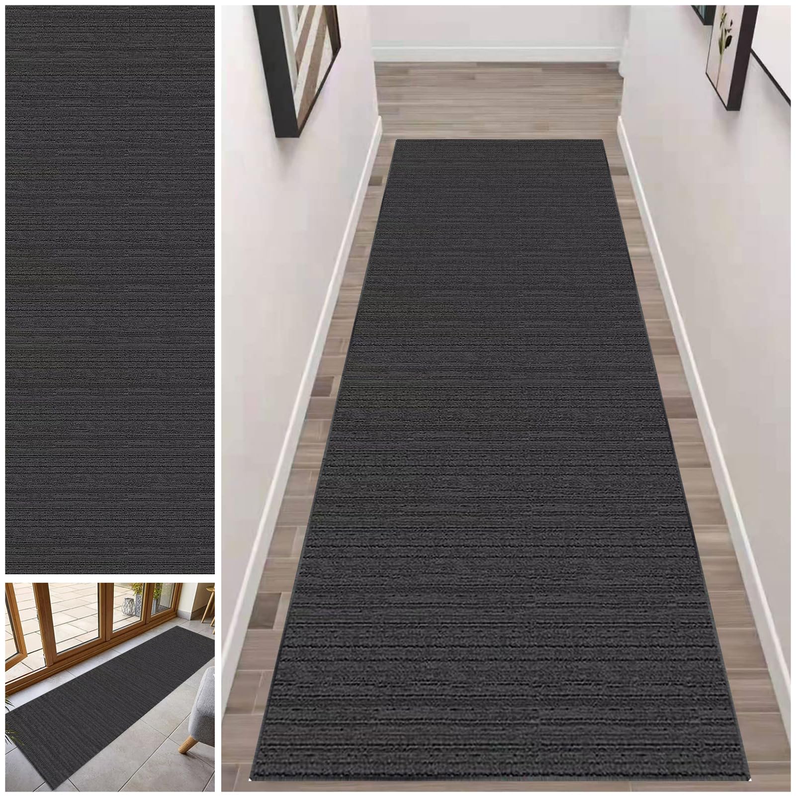 Fcenghox Runner Rug for Hallway Long Non Slip Kitchen Runners Rug 40 x 60 cm Washable Absorbent Door Runner Mats Carpet Runners for Hallways Hall Narrow Rugs Entrance Mat Kitchen Anti-slip Floor Mats