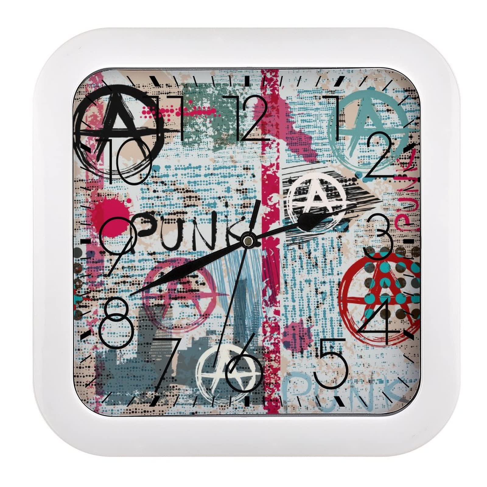 Pendule murale silencieuse rétro moderne 26x26cm journal pour maison