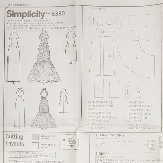 Simplicity Women's Open Back, Mermaid Style, and Little Black Dress Sewing Patterns, Sizes 4-12