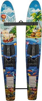 HO Sports Hot Shot Kids Water Ski Trainers with Bar & Rope - Ultimate Training Water Skis System, 48, Youth and Kids up to 70 lbs