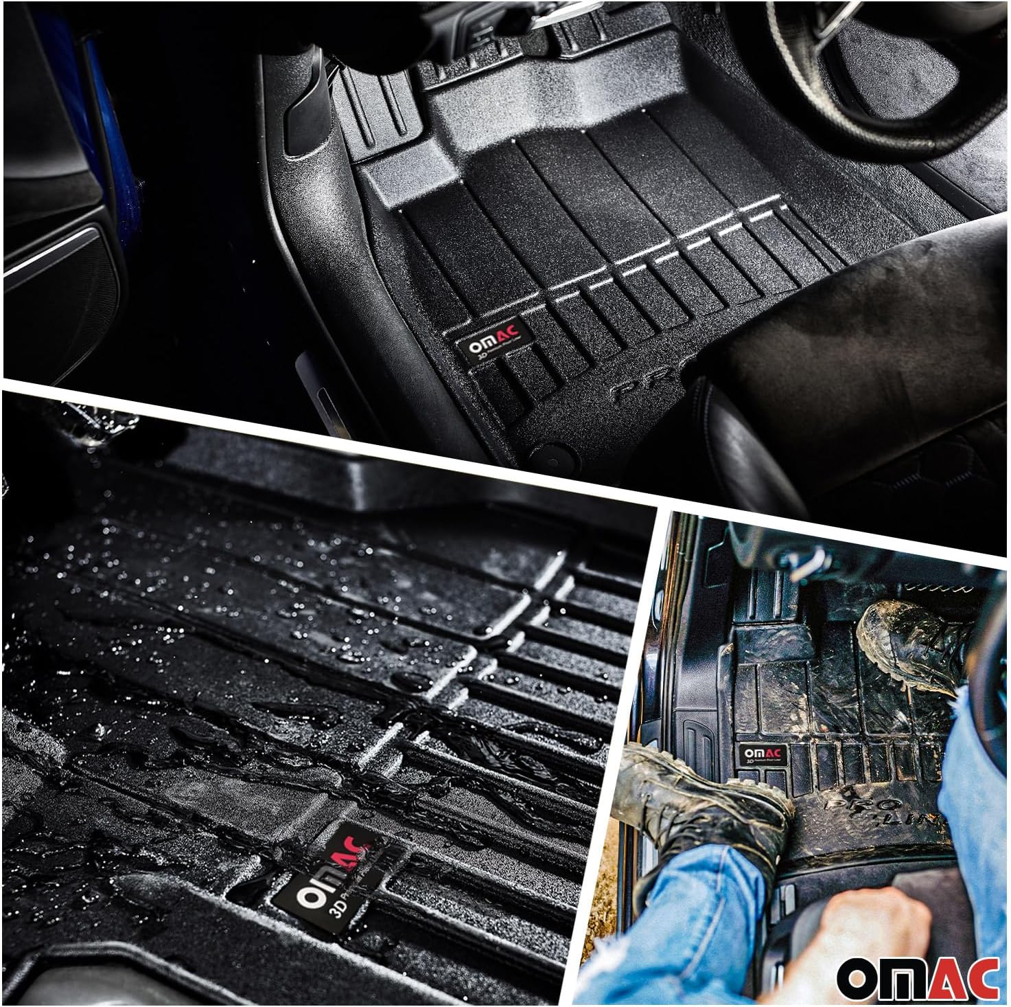OMAC Premium Floor Mats & Cargo Liners for BMW X4 F26 2015-2018 TPE Rubber Black