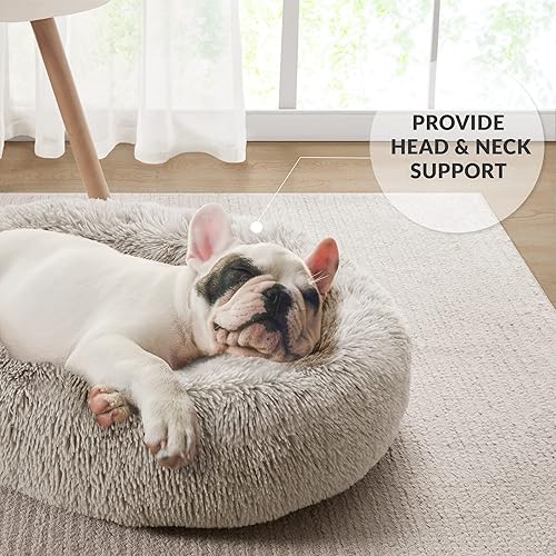 Miniatura 2 de Friends Forever Cama Calmante para Perros Medianos, Cama Donut Mediana para Mascotas, Cama Ortopédica para Perros de 30 Pulgadas con Espuma