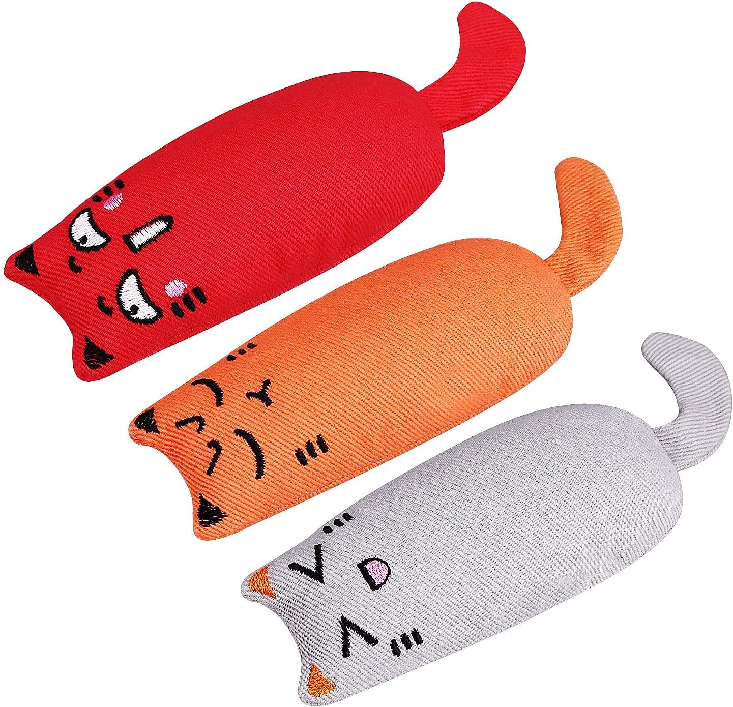 Catnip Toys for Indoor Cats: 3 Pack Soft Plush Kitten Toys for Scratching/Playing/Chewing/Teething Indoor