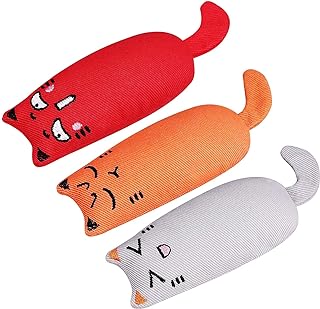 Bojafa Cat Toys Catnip For Indoor Kitten - 3 Pack Soft Small Kittens Teething Chew Toys Interactive Catnip Plush Toys Strong Catnip Pillow Pet Cats Kick Toy Cute Cat Teeth Cleaning Toys