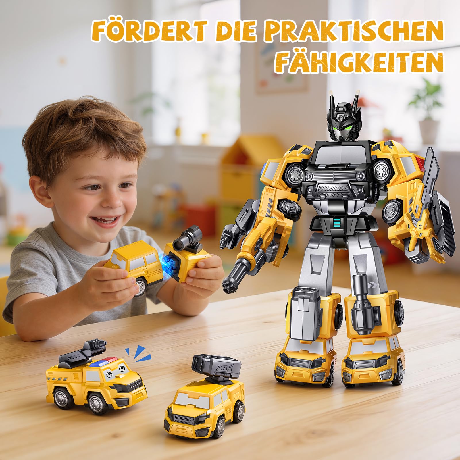 5 in 1 Robot Magnetico Regali per 3 4 5 6 Anni Ragazzi Bambini Assemblaggio Facile Fai da te Trasformare Giocattoli camion per ragazzi Bambini