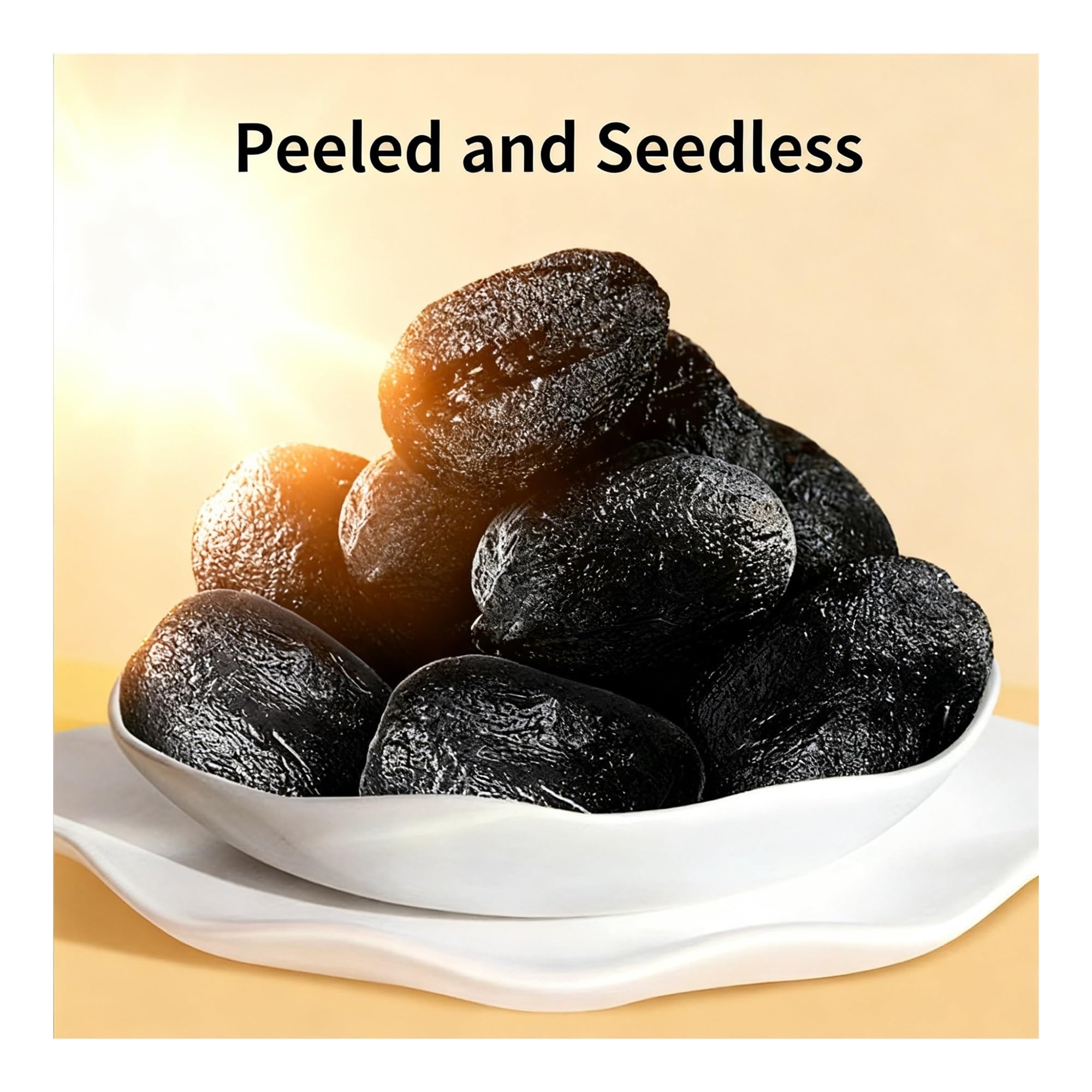 Dátiles negros al vapor sin piel ni semillas, 130 g/lata. Ideal for remojar en agua o cocinar gachas.(4pcs)