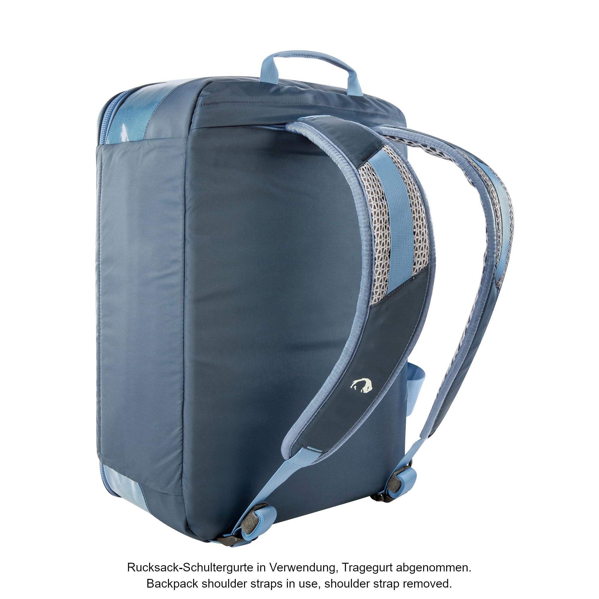 Tatonka Flight Barrel 35 l – wytrzymała torba podróżna z funkcją plecaka, odpowiednia do bagażu podręcznego samolotu, łącznie z paskiem na ramię, pojemność 35 litrów, niebieski (Elemental Blue), 35