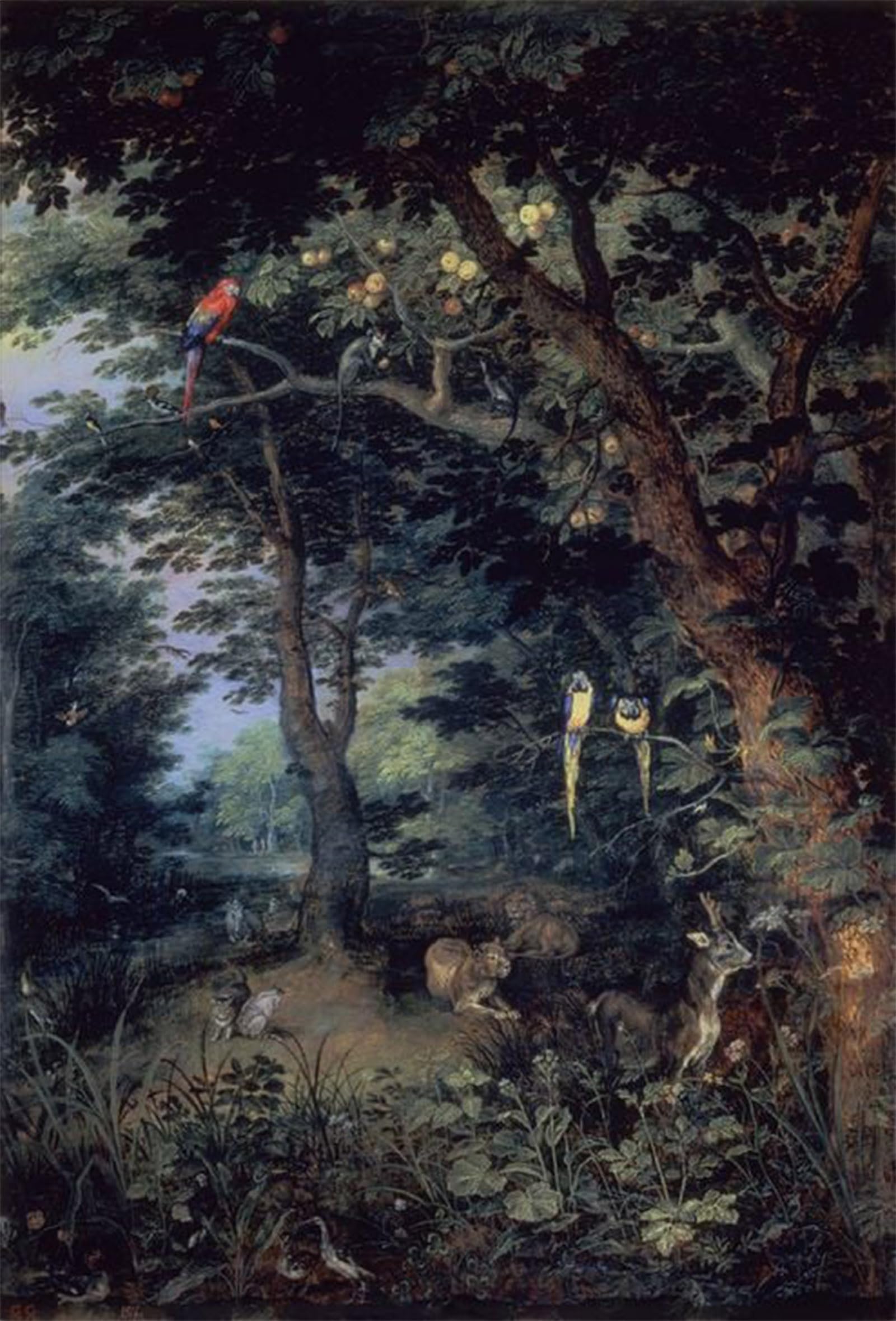 POSTERIIk Famous Modern Artwork Art Mural the Earthly Paradise by Jan the Elder Brueghel Oil Paintings Pictures for Home Decor 60x90cm