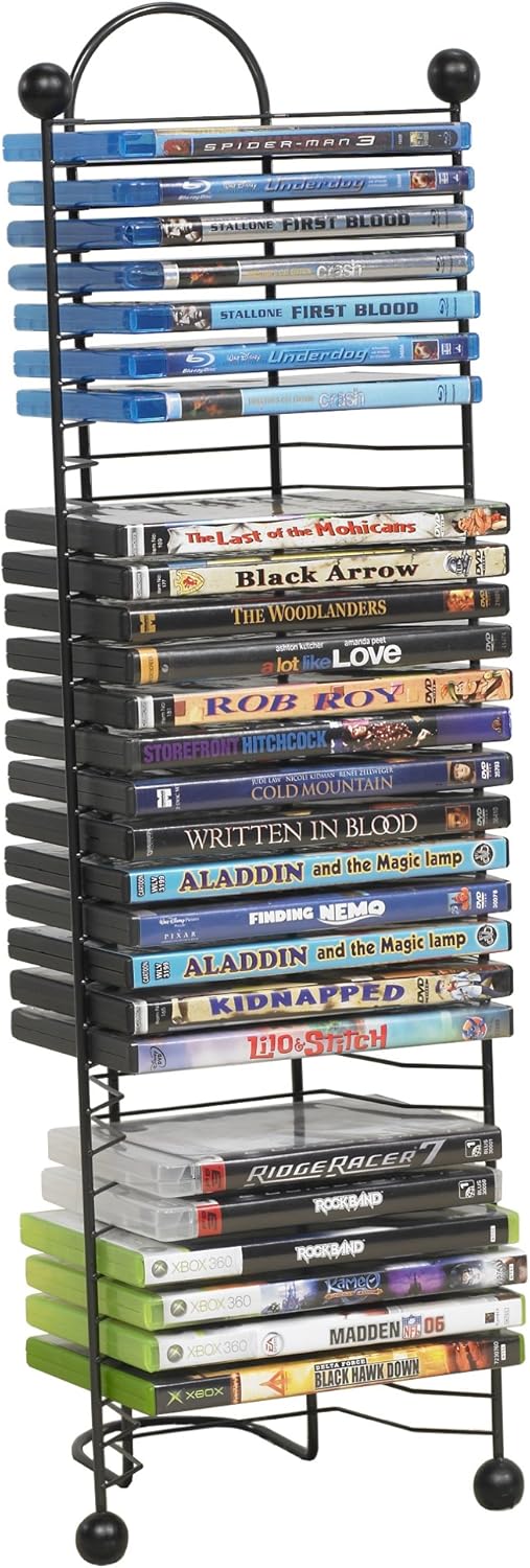 Atlantic Nestable 32 Blu-Ray Rack - Space Saving Modern Design, Durable Steel Construction PN63712046 in Black : Electronics