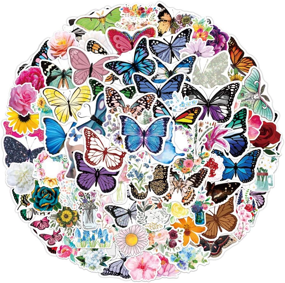 Blumen Aufkleber Set 50 Stück - Wasserdichte Vinyl Sticker Für Laptop & Skateboard