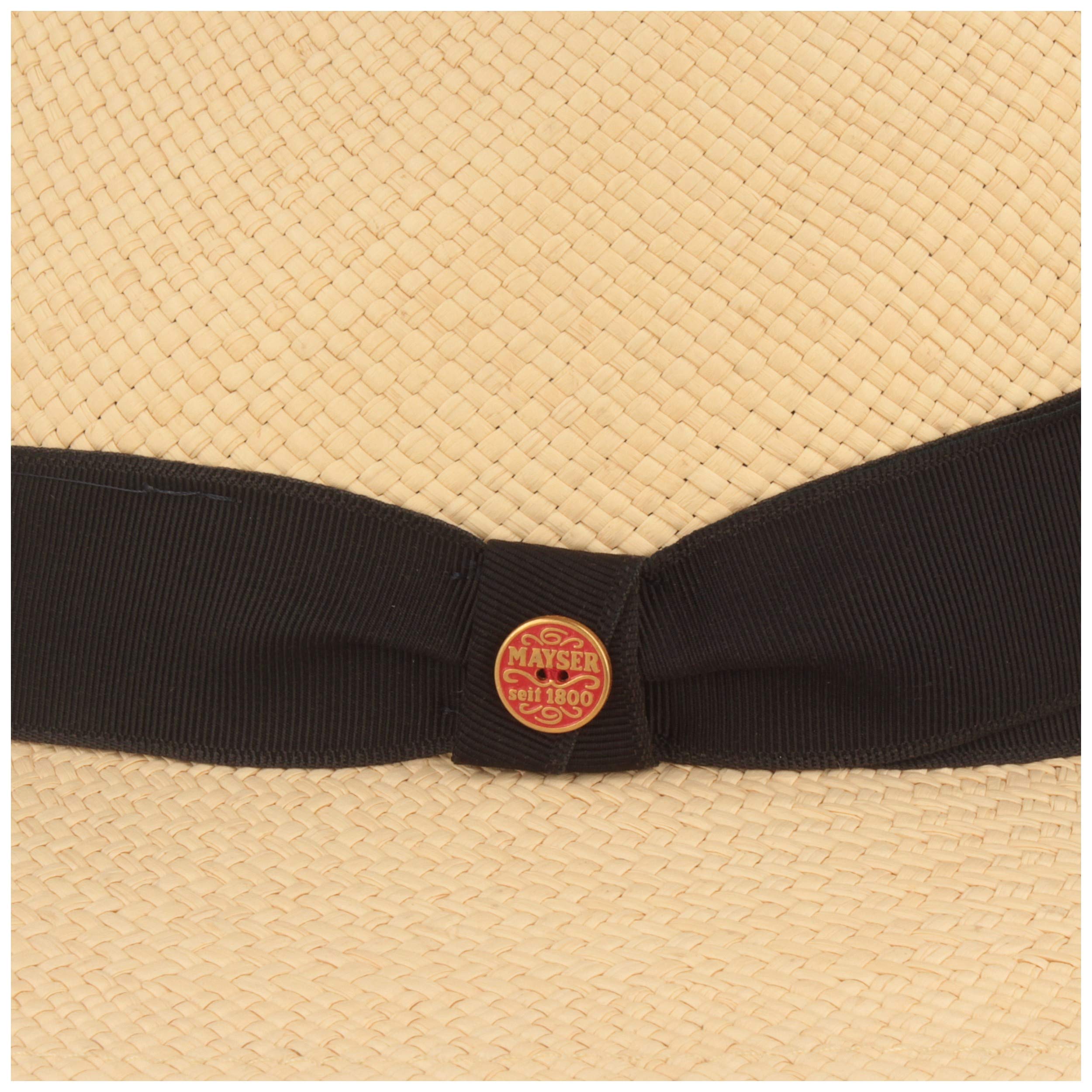 Mayser Sombrero original de Panamá | Sombrero de paja | Sombrero de verano de Ecuador – Tradicional Trenzado a Mano – Protección UV 40, Impermeable, Antirotura (57, Natural)