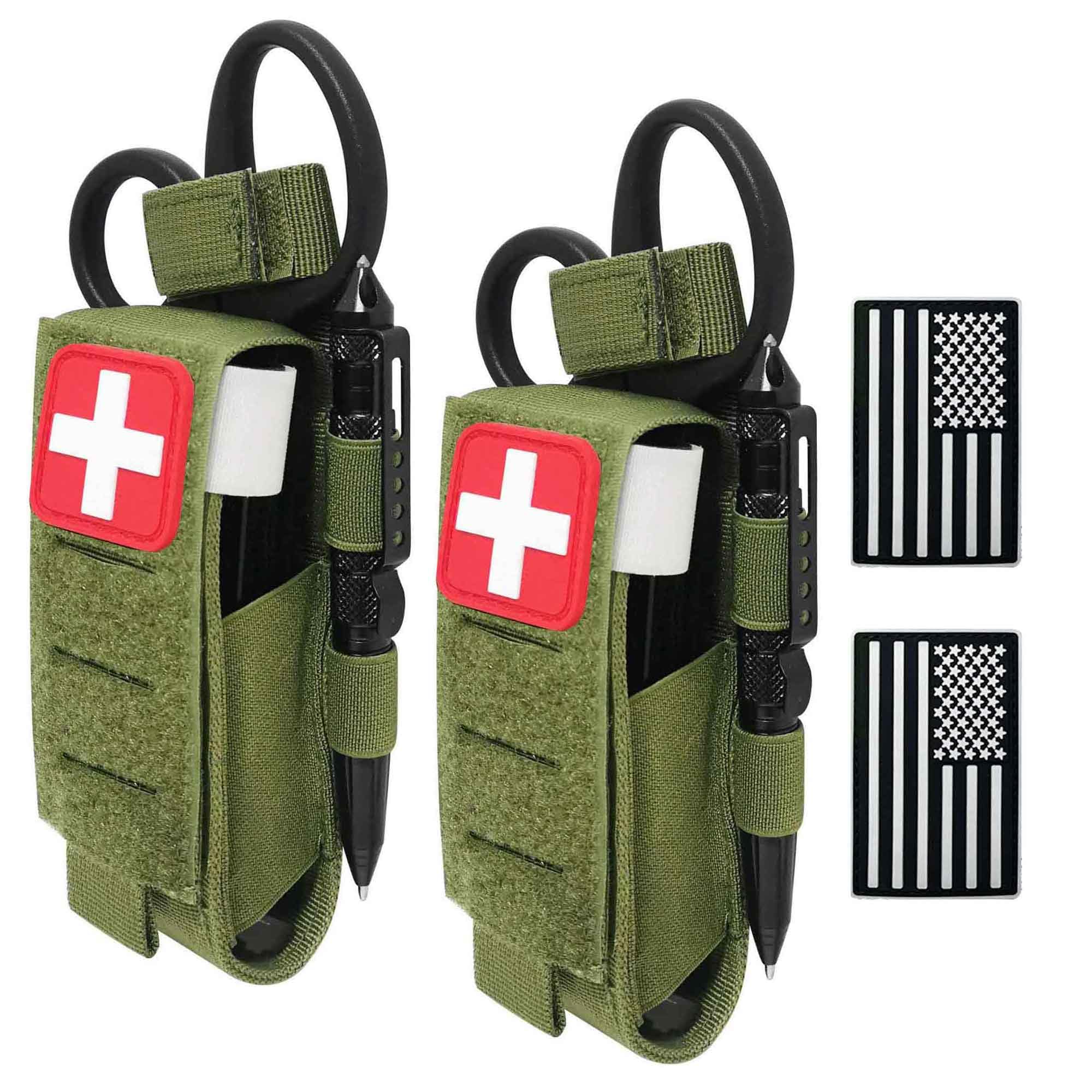 VIIDOO 2 Pack TQ Pouch - Upgrade Laser Cut Molle Tourniquet Holder for Duty Belt