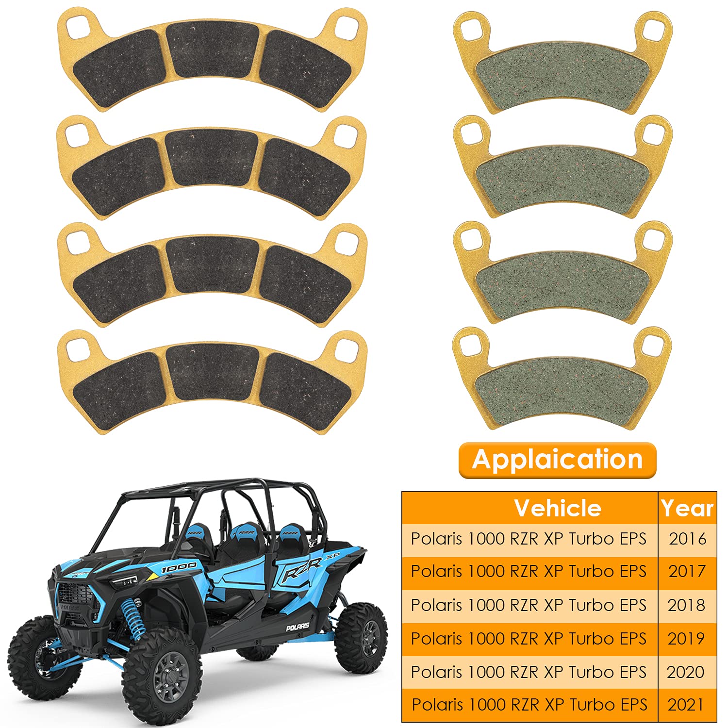 Bremsbeläge Heavy Duty Für Polaris RZR XP Turbo 2016-2021 - Keramik-Verbund, Leisere Bremsen, Verbesserte Leistung