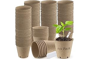 102 Pack Seedling Peat Pots: Eco-Friendly Plant Starters with Bonus 50 Plant Labels