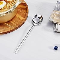 Vista 5 de KEAWELL Cucharas de sopa coreanas premium con mangos largos, juego de 4, acero inoxidable 18/10, aptas para lavavajillas (lisas)