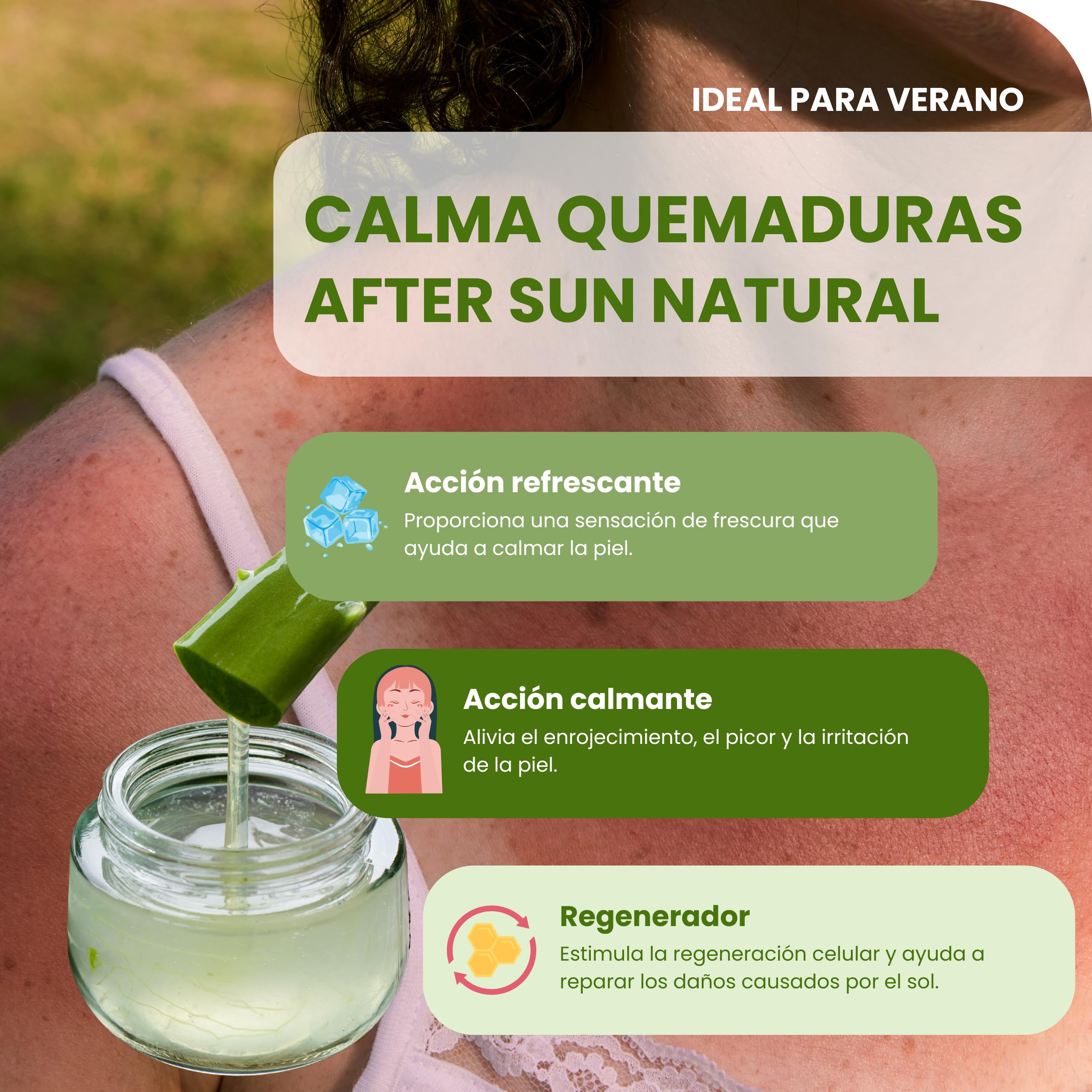 Gel Aloe Vera 100% Natural 1L – Puro, Orgánico, Hidratante y Calmante – Piel Hidratada e Iluminada | Natural y Versátil: AfterSun, Piel, Cabello, Post Depilación, After Shave (1 Litro)