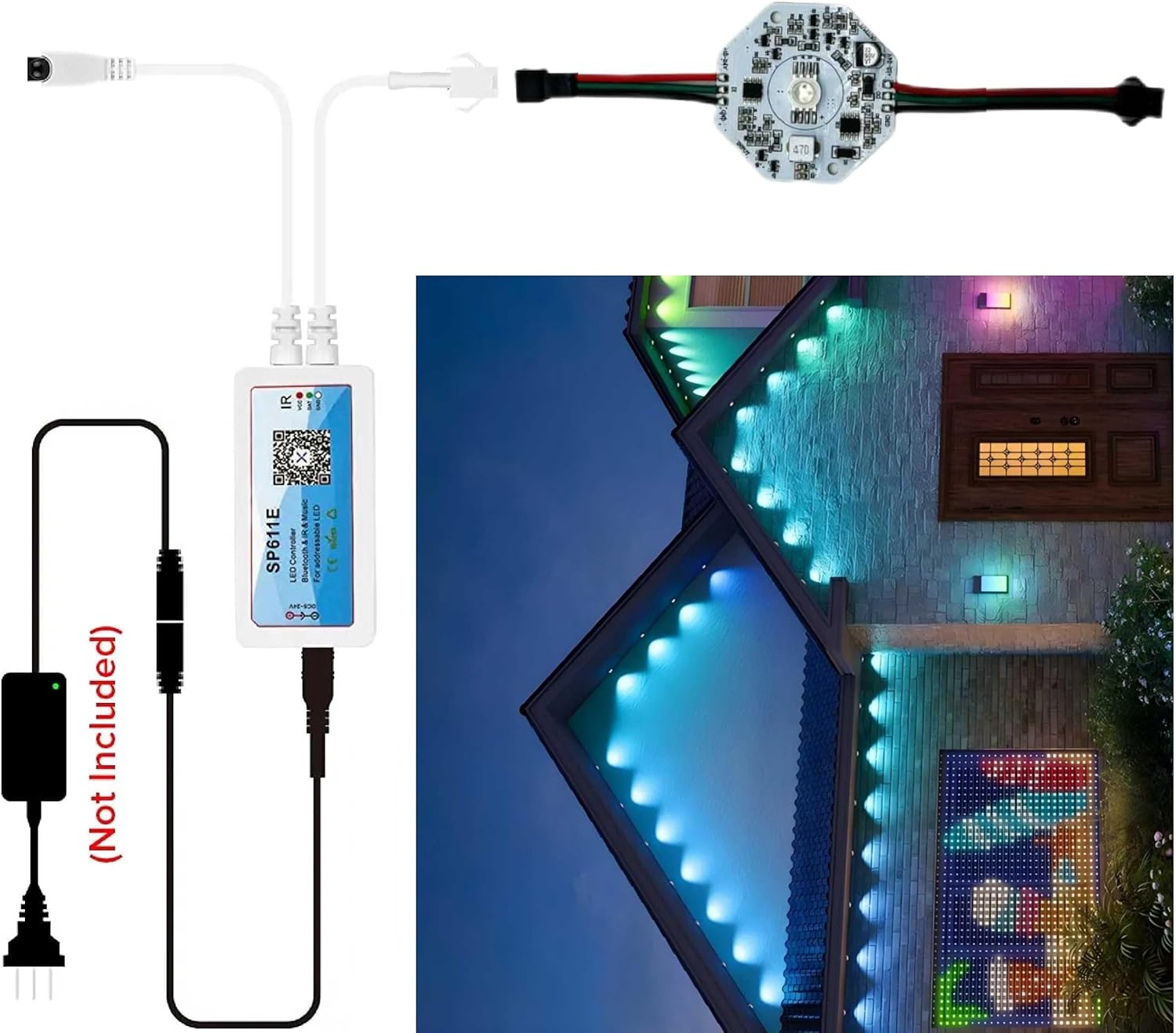 Led Pixel modules;UCS2904 RGBW/RGBWW addressable Smart modules; Full Color High Power Led Pixel Module; DC12-24V Input；for Home Decor/Background Wall/Advertising Signboard (RGBW(6500K))