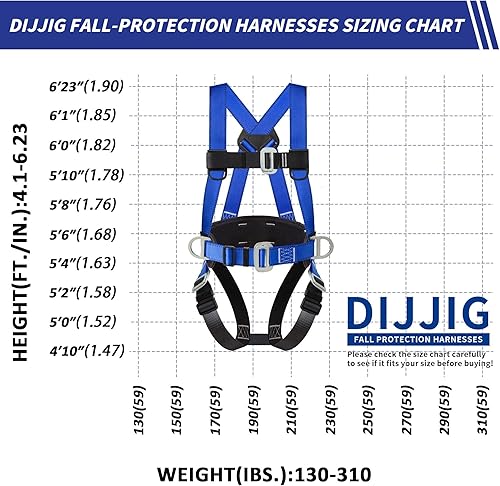 Miniatura 2 de Arnés de seguridad Kit de protección contra caídas Arneses de techo de cuerpo completo con cordón interno de absorción de golpes, arnés de seguridad