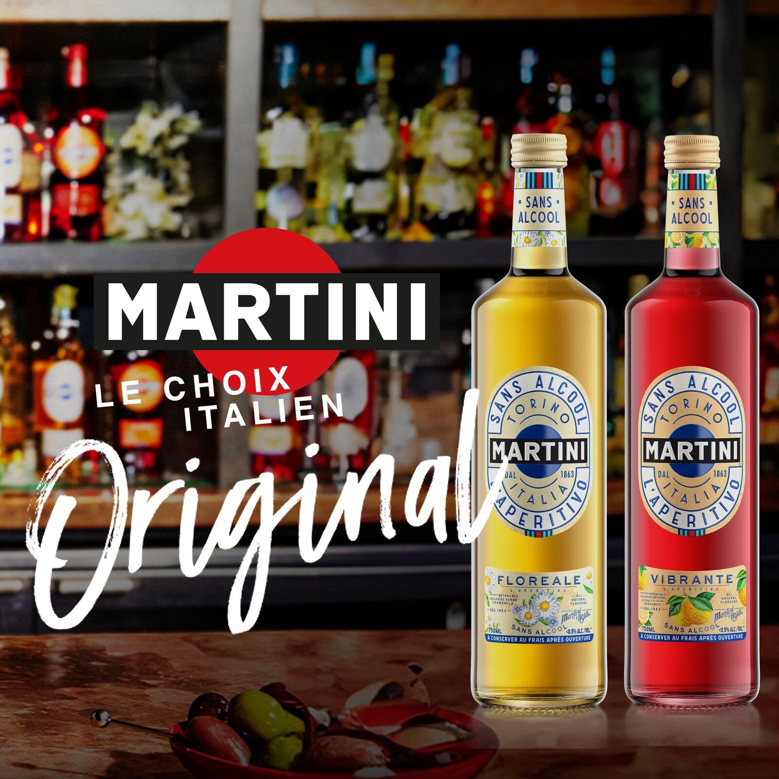 Le Coffret MARTINI Vibrante et Floreale Aperitivo non alcoolisé, 2 x 75cl / 750ml, infusé avec des plantes botaniques de qualité supérieure