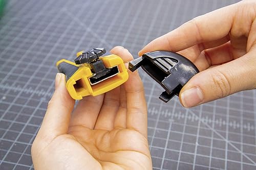 Miniatura 6 de BAZIC - Cortador de caja de cuchillos utilitarios, cuchilla más ancha de 0.71 pulgadas (0.709 in), agarre de goma retráctil resistente para cajas de