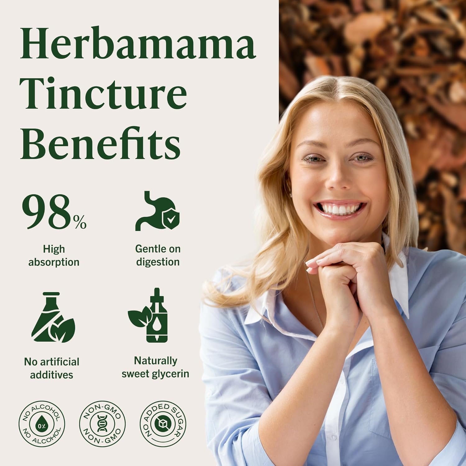 HERBAMAMA Arjuna Tincture - Vegan Antioxidant Support with Terminalia Arjuna Bark Extract Drops - Non-GMO, Alcohol & Sugar-Free Liquid Supplement, 42-Day Supply - Image 5