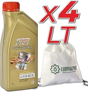 Olio motore 0w20 benzina diesel Castrol Edge Professional LL IV FE 0W-20 con borsa multiuso conf. 4x1lt