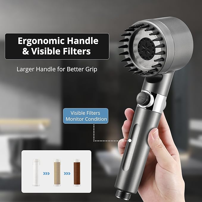 Regadera de Mano Iopsk con Filtro para Agua Dura, Alta Presión miniatura 6