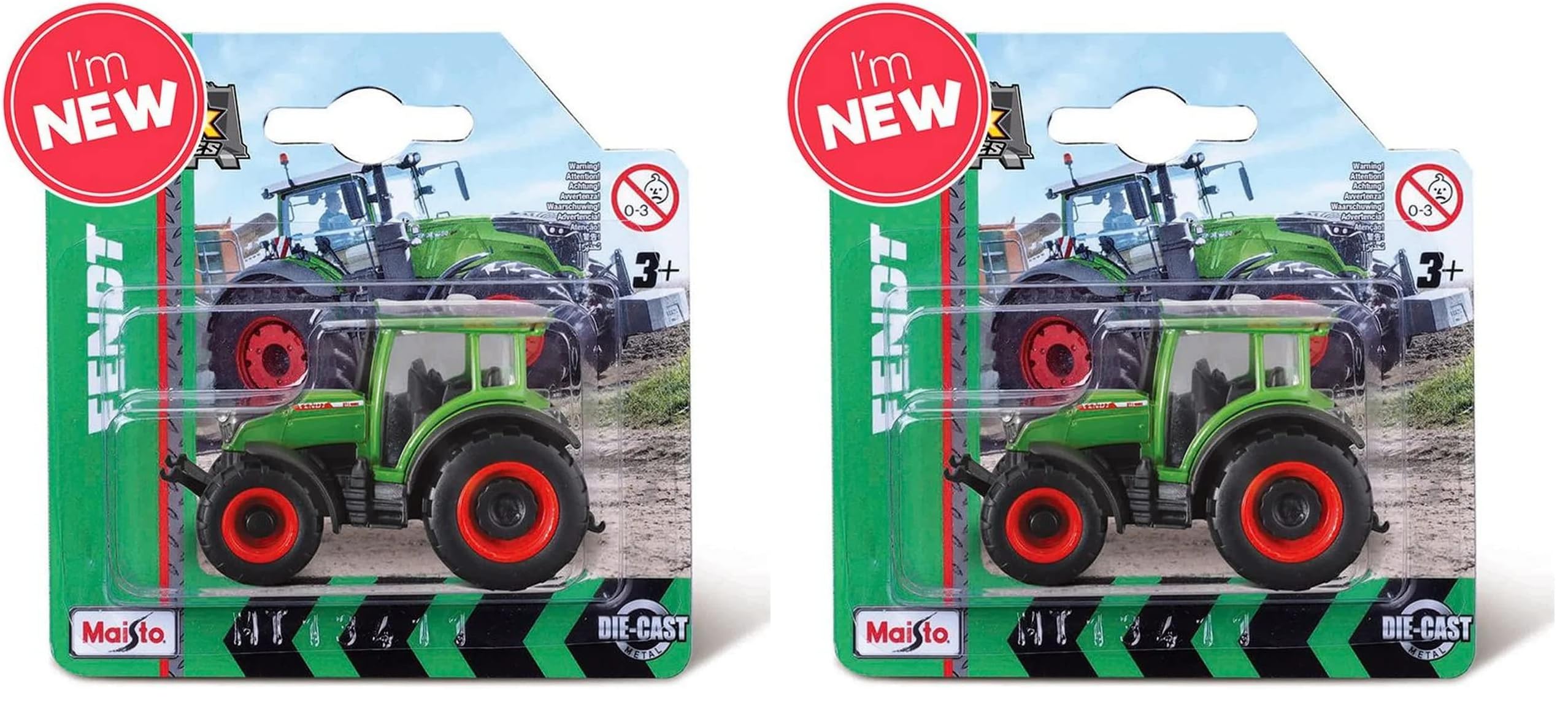 koenig-tom Maisto M15530NH Mini Working Machines-New Holland 3" Tractor, Green (Pack of 2)