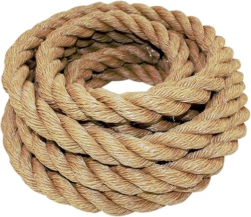 Miniatura 2 de Sgt Knots - Cuerda ProManila (de 14 a 2 pulgadas), de polipropileno trenzado UnManila de 3 hebras, resistente a la humedad, a los rayos UV y a los