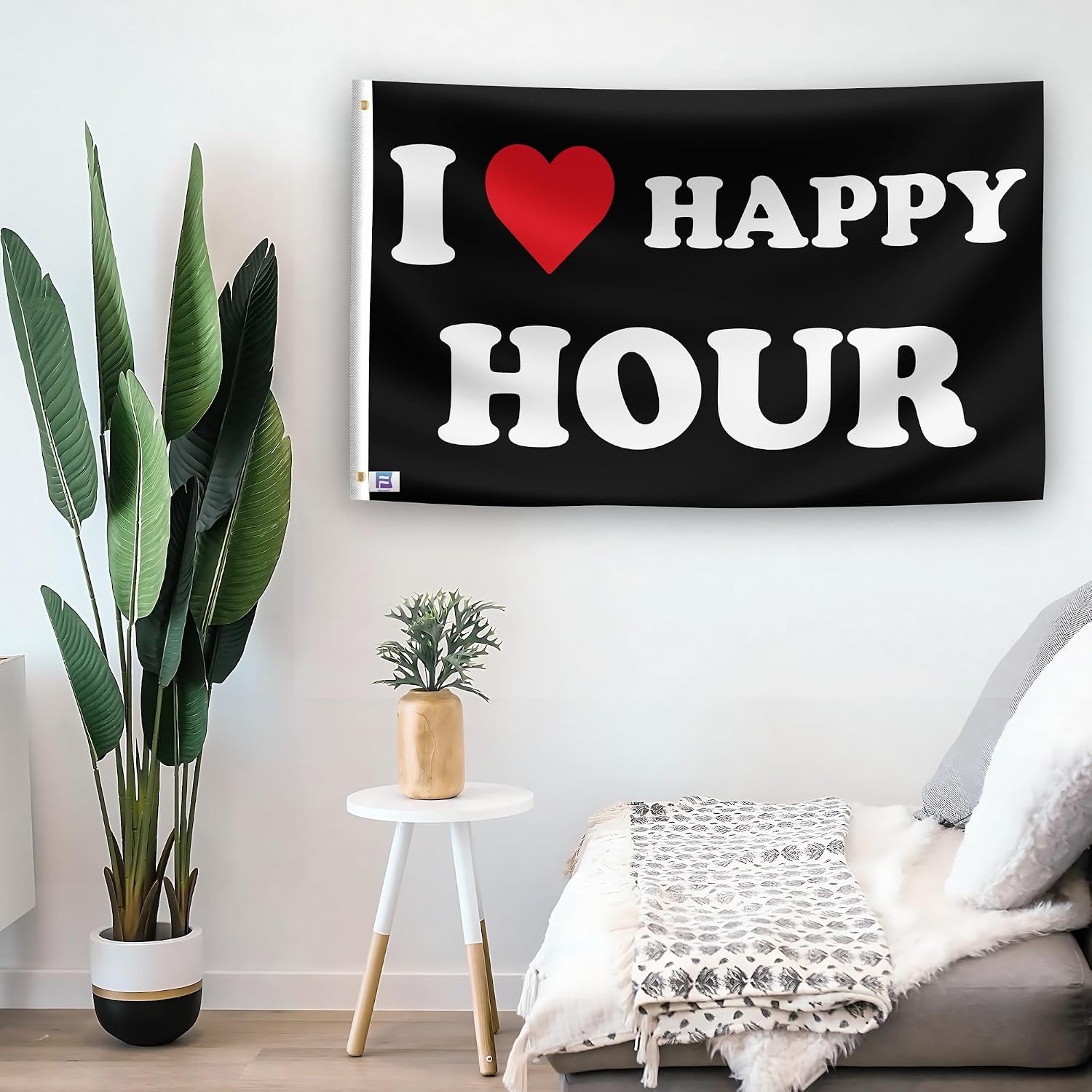 I Love Happy Hour I Heart Flag - 3x5 ft High-Durability Polyester Fade-Resistant, Weatherproof Outdoor/Indoor Banner image 3