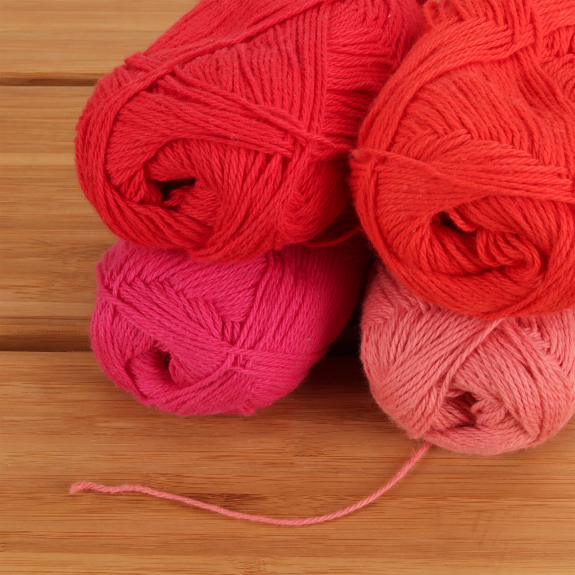 JubileeYarn Cotton Select Yarn - Sport Weight - 50g/Skein - Shades of Red - 4 Skeins - Image 3