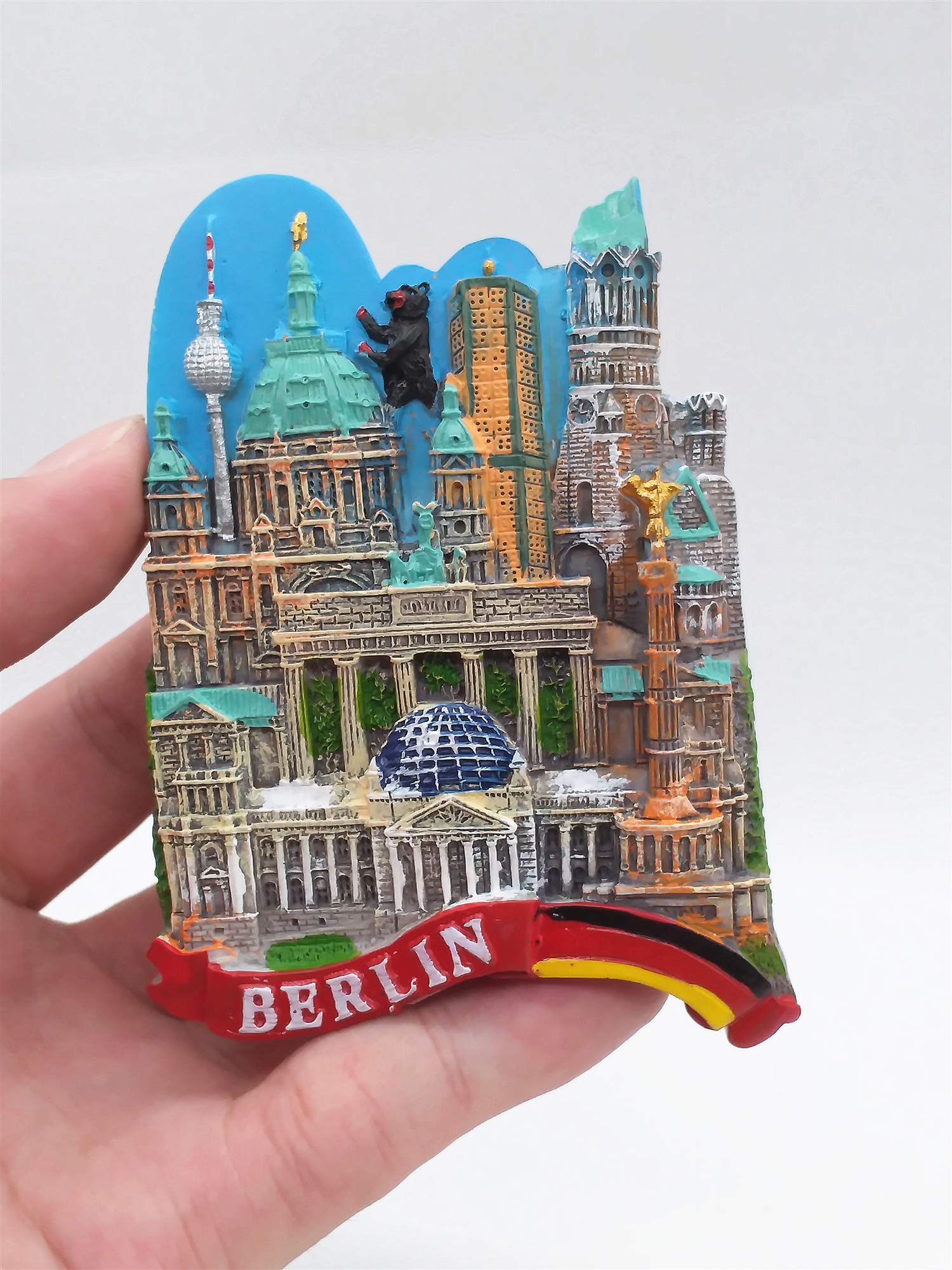 Magnete Frigorifero 3D Berlino Germania – Souvenir Turistico In Metallo Fatto A Mano, Regalo Viaggio