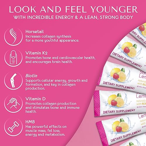 Miniatura 7 de AgelessLX con cápsulas HMB y paquetes de polvo (limonada de fresa)