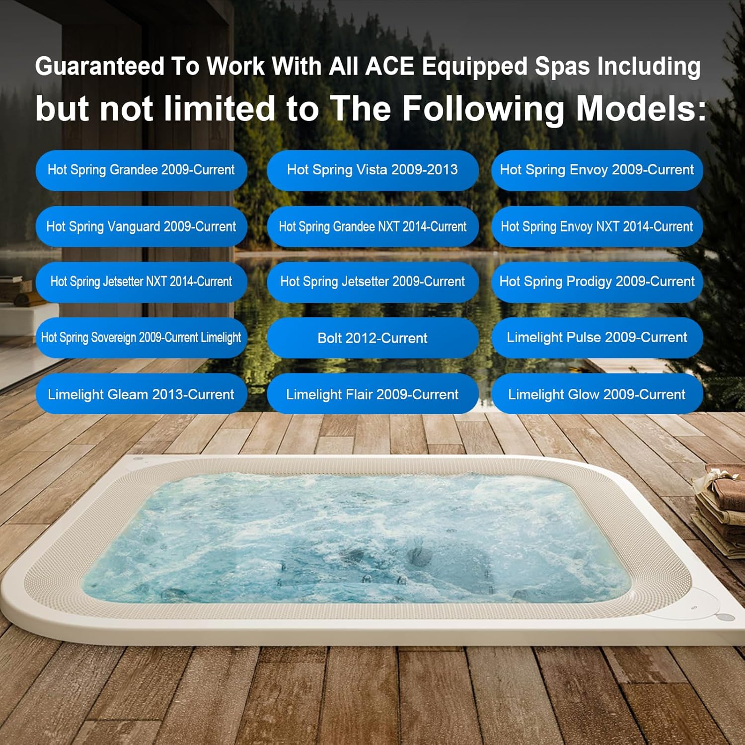 The Salt Cell Replacement Compatible with Hot Spring ACE 76078, Plug and Play, Cell Salt Water Replacement for All ACE Hot Tubs, Replacement Salt Cell for ACE System, Easy to Install