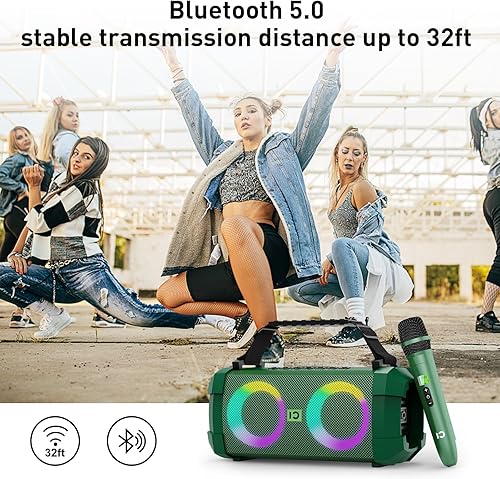 Miniatura 4 de SHIDU Altavoz Bluetooth con micrófono inalámbrico, altavoces Bluetooth portátiles de 60 W, altavoces Bluetooth inalámbricosgraves profundos, máquina