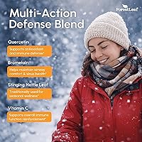 Vista 3 de Quercetina 500 mg con bromelina, vitamina C y ortiga picante. Suplemento avanzado para senos nasales y alergias. 90 cápsulas vegetales naturales.