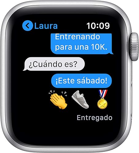 Miniatura 5 de Apple Reloj Serie 6 (GPS + celular, 1.575 pulgadas) - Caja de aluminio plateada con correa deportiva blanca (renovada)