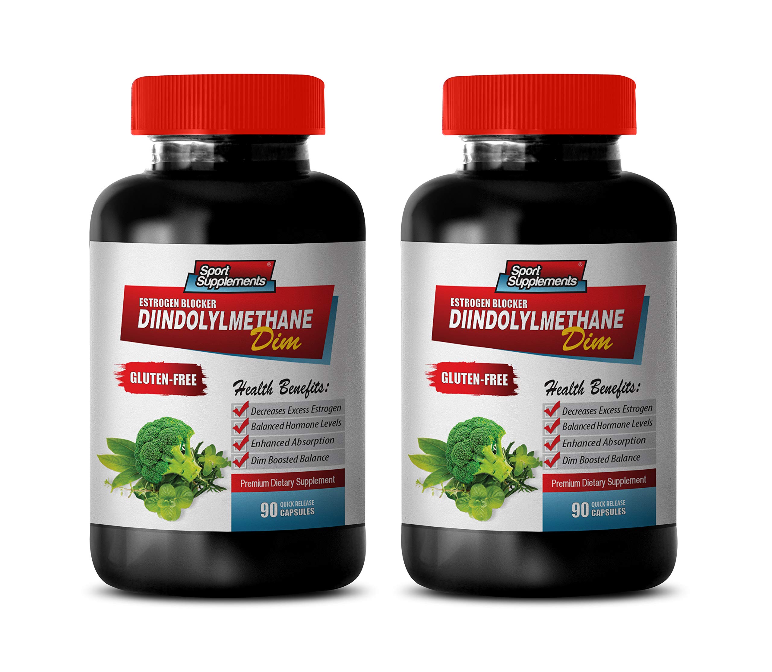 Estrogen Blocker Pills for Men - DIM - Natural Estrogen Blocker - Gluten Free - Kale and Broccoli - 