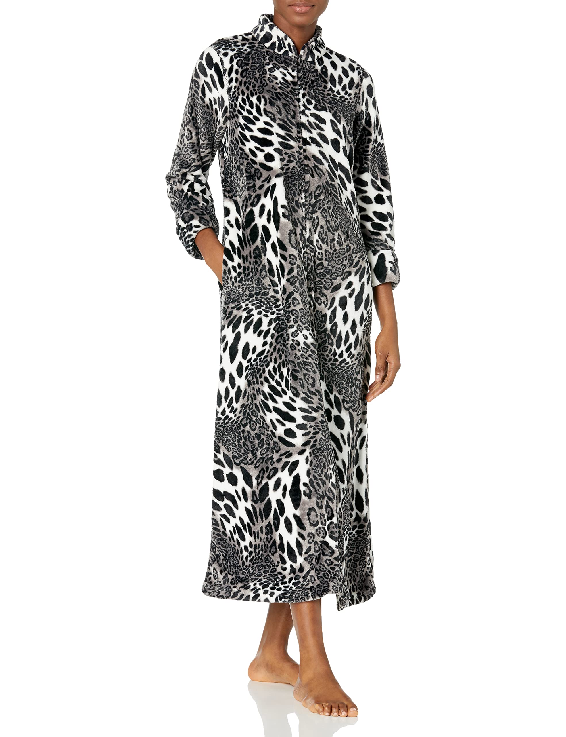 NatoriWomen's Plush Leopard Zip Lounger