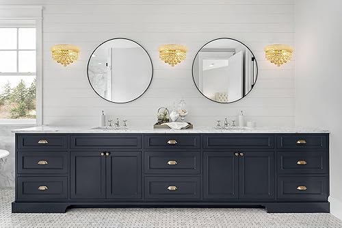 Miniatura 10 de Homeooze Aplique de pared de cristal imperio de 2 luces para sala de estar, comedor, baño, espejo de tocador, pasillo, dormitorio, armario, escalera