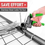 StainlessSteel Cable Tie Gun Set with 200PCS Ties - Special Tool For Fastening And Cutting Metal Cable Ties- Ideal for Chain Link Fence, Dog Fence,Outdoor Fencing, Exhaust Pipe.