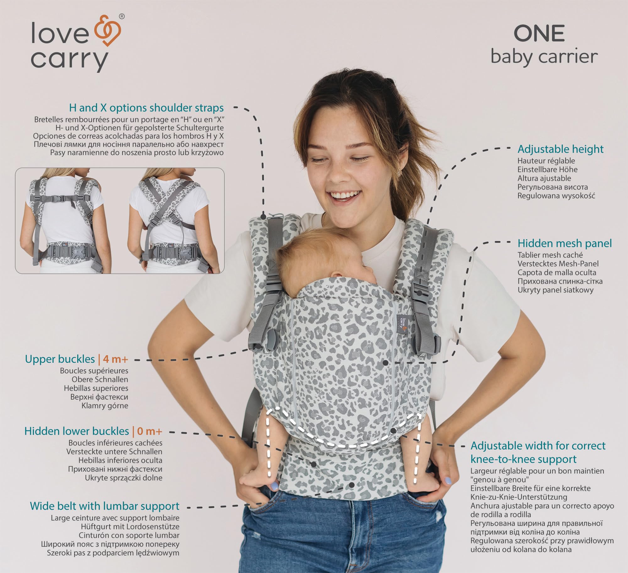 Love & Carry Porte-bébé One pour nouveau-né (Forest)
