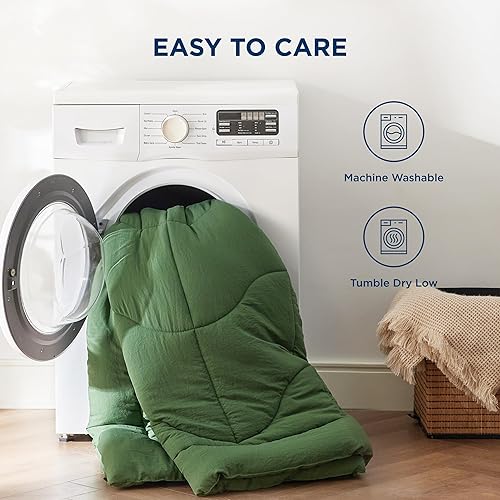 Miniatura 39 de Bedsure Edredón Queen – Edredón tamaño Queen para todas las estaciones, relleno de edredón alternativo de plumón ultrasuave y prelavado con 4