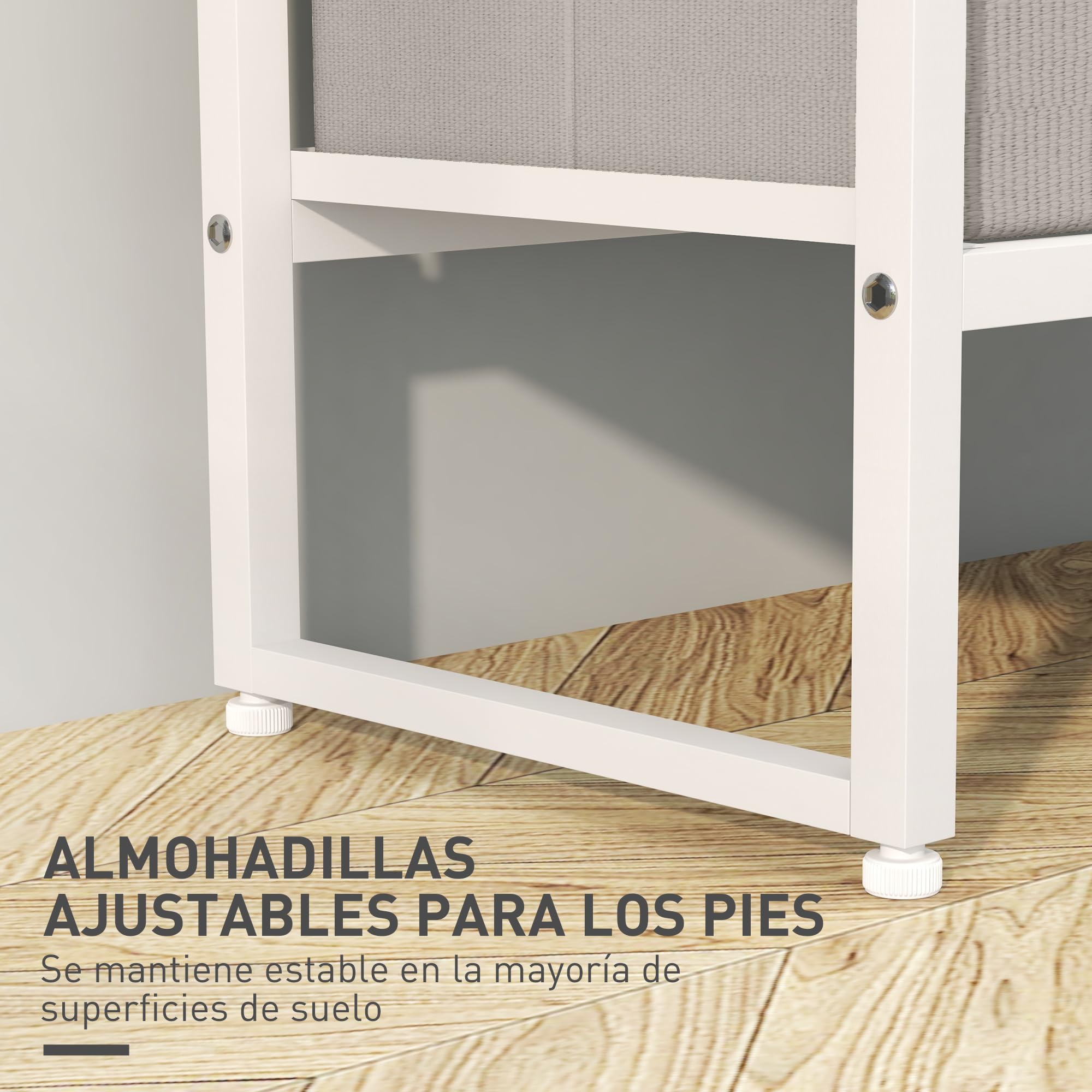 HOMCOM Perchero para Ropa Perchero Recibidor con 3 Cajones de Tela Barra para Colgar y Estante de Almacenamiento para Pasillo Dormitorio Sala de Estar 58,5x30x178 cm Natural