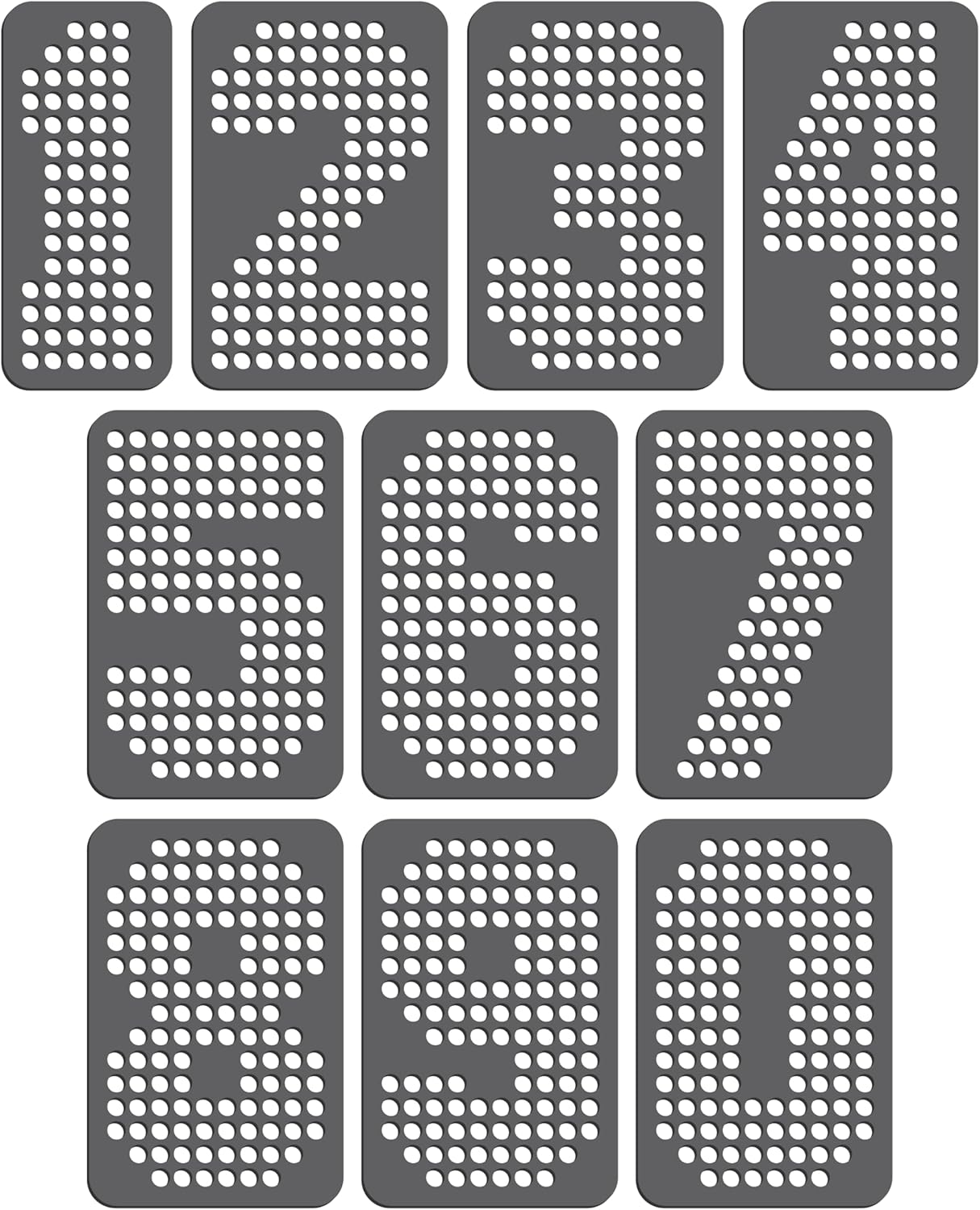 Rhinestone Genie Font - Sports Block Numbers Filled 3" Magnetic Rhinestone Template