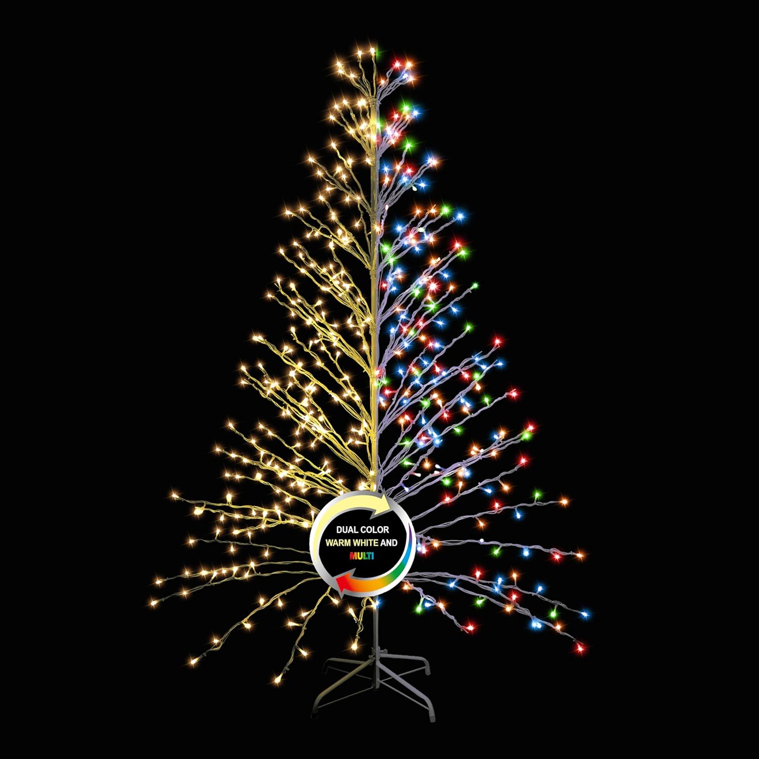 LAMPHOME 6FT 400 LED Lighted Birch Tree Colorful LED Tree with Lights Birch Tree for Home Festival Christmas Season Decor, Warm White and Multicolor