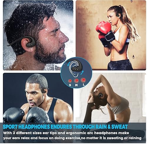 Miniatura 4 de Auriculares impermeables para natación IPX8 impermeable reproductor de MP3 de 8 GB auriculares inalámbricos Bluetooth de natación con micrófono de